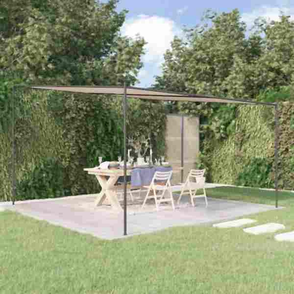 vidaXL Pavillon Beige 4x4 m 180 g/m² Stoff und Stahl, 362466