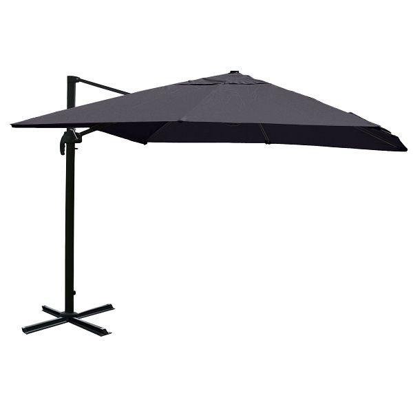 Mendler Gastronomie-Ampelschirm HWC-A96, 3,5x3,5m (Ø4,95m) Polyester/Alu 25kg, anthrazit ohne Ständer, 65158