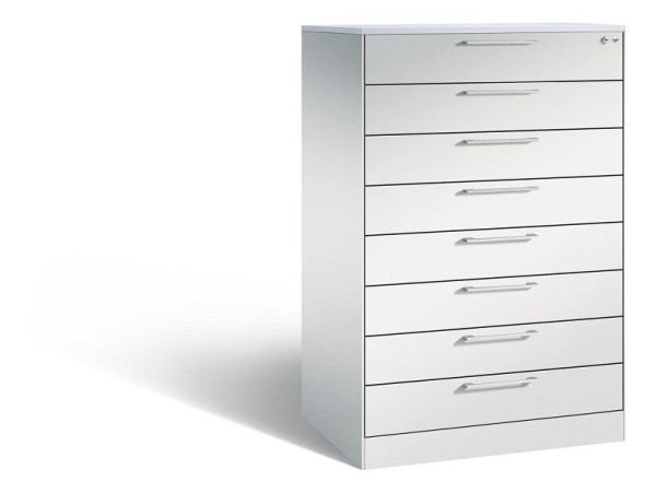 C+P Karteischrank Asisto, H1310xB800xT600mm, Farbe: Lichtgrau, Bügelgriff, 146223-824 S10056