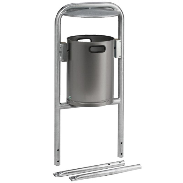 Stein HGS Abfallbehälter -Cubo Jorge- mit Rohrbogen, zum Einbetonieren, 17185