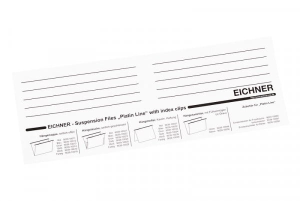 Eichner Einsteckkarten für die Serie Platin Line, Weiß, VE: 50 Stück, 9039-10090