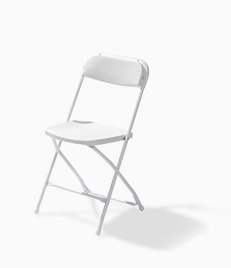 Feros Budget Klappstuhl weiß/weiß, klappbar und stapelbar, Stahlgestell, 43x45x80cm (BxTxH), 50170
