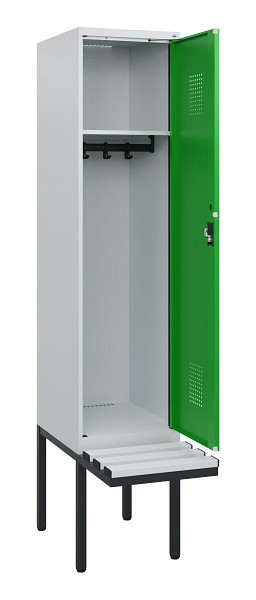 C+P Spind Evolo PLUS, 1 Abteil, 1950x400x815mm, 7035/6037, Zylinderschloss, Material Sitzfläche Kunststoff, 0490405-12 S10092