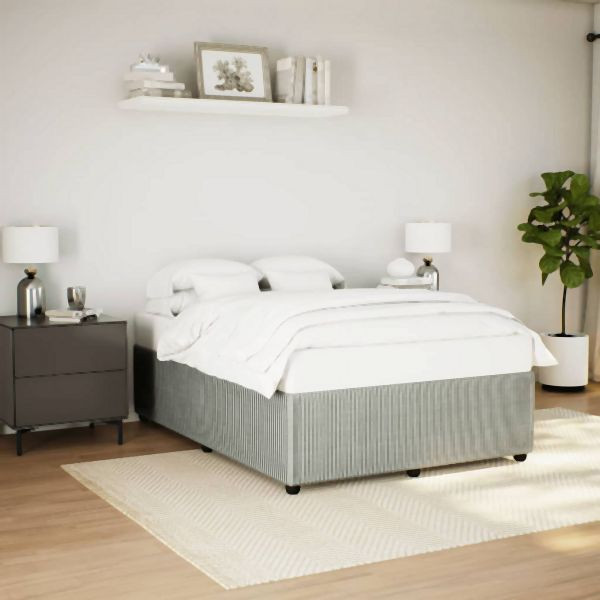 vidaXL Bettgestell ohne Matratze Hellgrau 140x190 cm Samt, 3285006