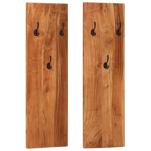 vidaXL Wandgarderoben 2 Stück 36x3x110 cm Massivholz Akazie, 337068