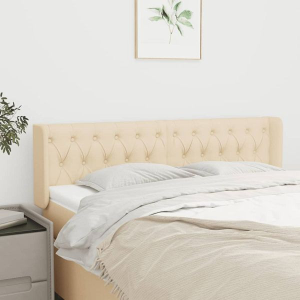 vidaXL Kopfteil mit Ohren Creme 147x16x78/88 cm Stoff, 3119107