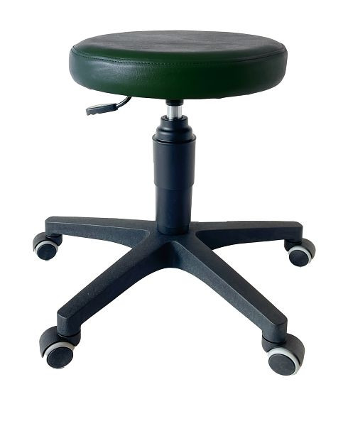 ultraMEDIC Rollhocker ultraSWIVEL6 Sitzhöhe 39 - 52 cm, Sitzdurchmesser 35 cm, Kunstlederbezug Tannengrün, SAN-1500-TGR