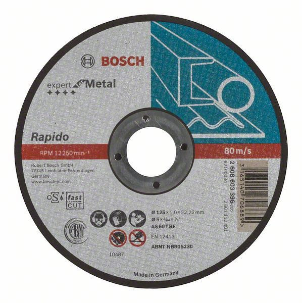 Bosch Trennscheibe gerade Expert for Metal, Rapido AS 60 T BF, 125 mm, 1,0 mm, VE: 25 Stück, 2608603396