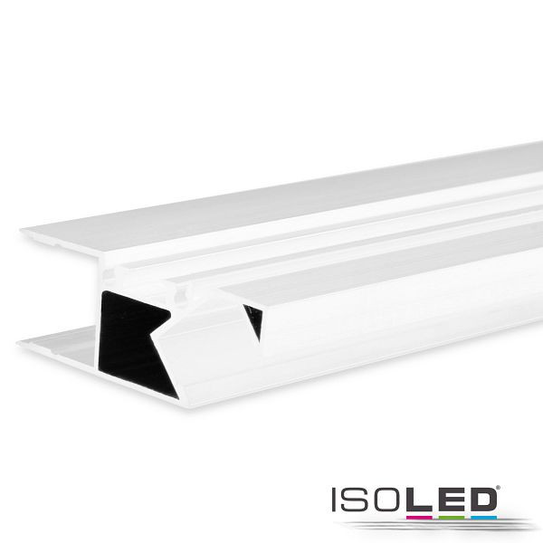 ISOLED LED Aufbauleuchtenprofil HIDE ASYNC Aluminium weiß RAL 9003, 200cm, 114808