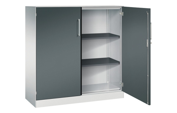 C+P Flügeltürenschrank Asisto, H1310xB1200xT435mm, 7035/7016, 141031-000 S10147