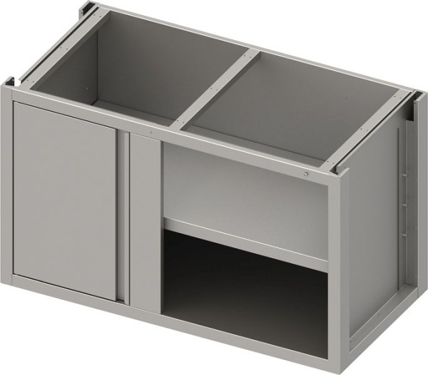 Stalgast Edelstahl Eckunterschrank Boxversion 2.0 mit Flügeltür, für Beine/Sockelrahmen, Teil 1/2 für 640 mm Anbautiefe 1200x640x660 mm, BX126658