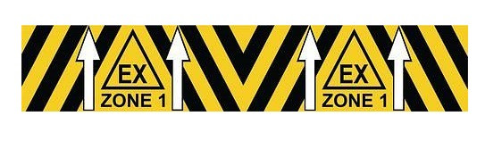Moravia Bodenmarkierung mit Ex-Druck selbstklebend, Rolle 5m, 50mm breit, Ex-Zone 1, 217894