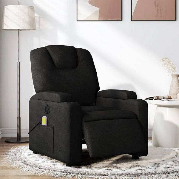 vidaXL Massagesessel Elektrisch Schwarz Stoff, 3204358, 8721012168466