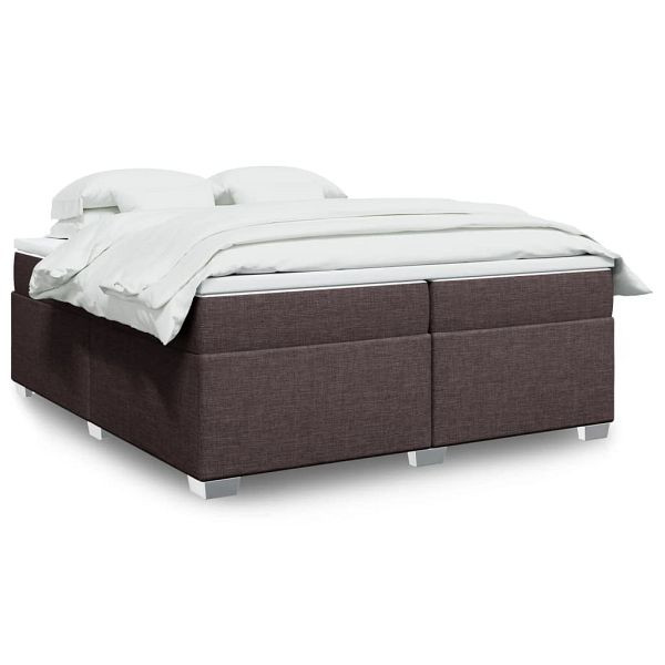 vidaXL Boxspringbett mit Matratze Dunkelbraun 200x200 cm Stoff, 3285161