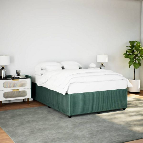 vidaXL Bettgestell ohne Matratze Dunkelgrün 160x200 cm Samt, 3285021