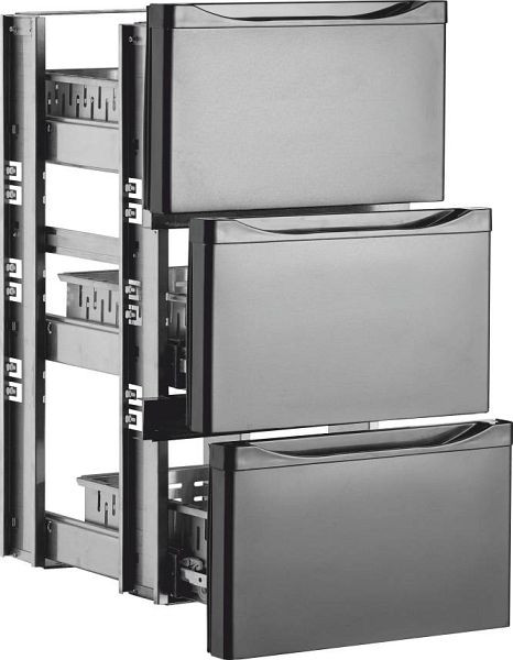 Marecos schwarzem Schubladenblock für Barkühlschrank, 3x 1/3, 206.050