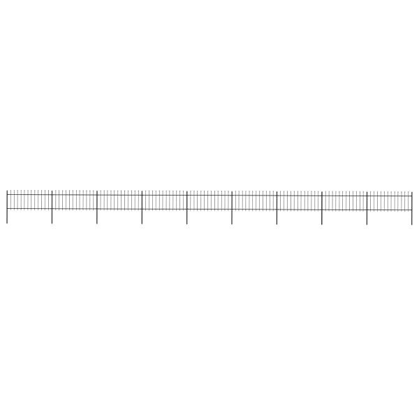 vidaXL Gartenzaun mit Speerspitzen Stahl 15,3 x 0,8 m Schwarz, 277610