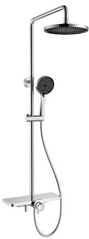 Sanotechnik Überkopfbrausestangen-Set chrom mit Thermostatarmatur, AST707