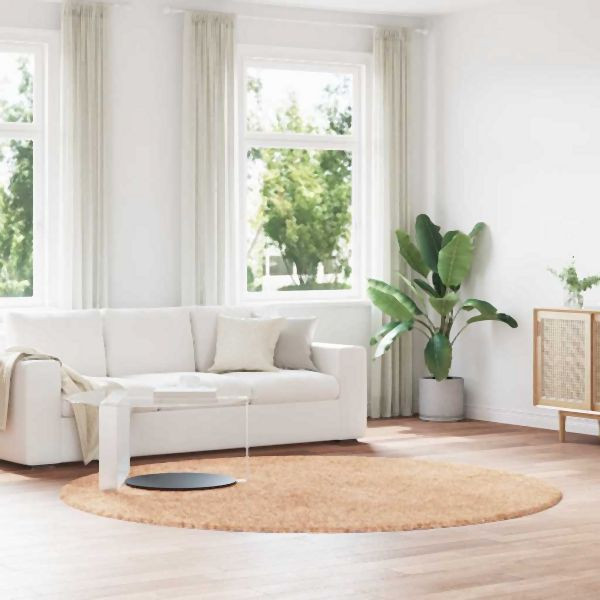 vidaXL Teppich Shaggy Hochflor NAVARRA Beige 240x240 cm Polyester, 4102925