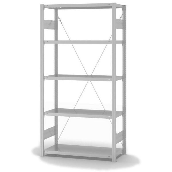 hofe Grundregal, zerlegt, 5 Böden 2000 x 400 x 1000 mm, lichtgrau ähnlich RAL 7035 ableitfähig kunststoffbeschichtet, HKG20410ESD