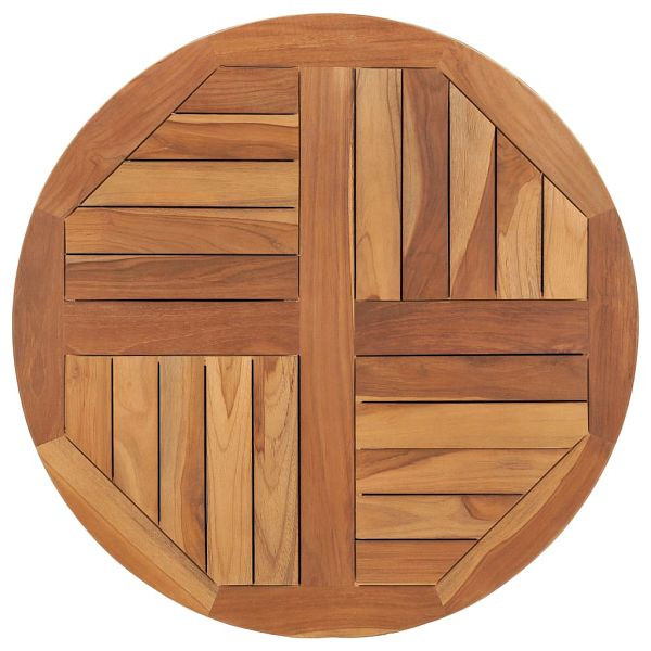 vidaXL Tischplatte Massivholz Teak Rund 2,5 cm 70 cm, 48985