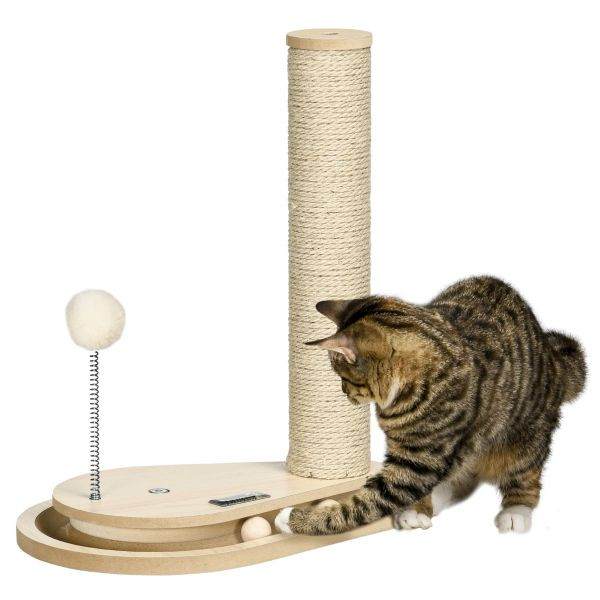 PawHut Kratzstamm für Katzen, 40 cm, Kletterbaum mti Katzensäule, Kratzbaum, D30-658V00AK