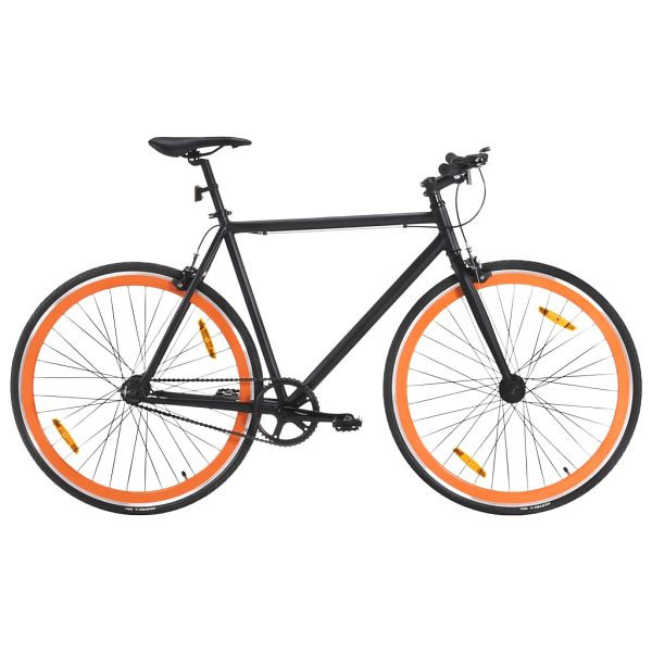 vidaXL Fahrrad mit Festem Gang Schwarz und Orange 700c 55 cm, 92253