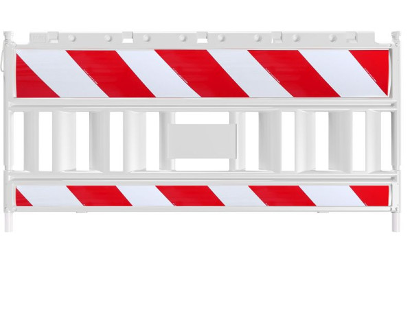 Schake EURO2 Absperrschrankengitter 2,00m rechtsweisende Folie oben und unten, Typ NOX aus Kunststoff nach TL ZTV-SA, mit Schranke, 33420K-RECHTS