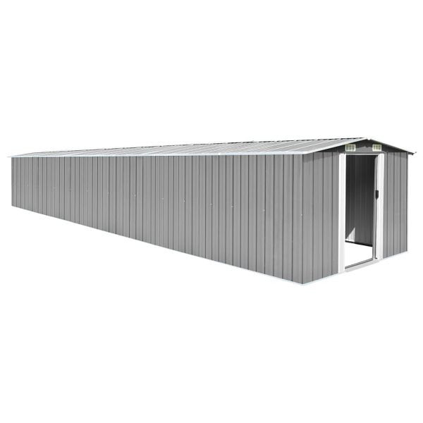vidaXL Gerätehaus Grau 257x779x181 cm Verzinkter Stahl, 47033