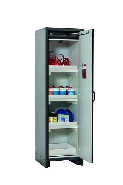 asecos Sicherheitsschrank Q-CLASSIC-30, Q30.195.056.R in verkehrsrot RAL 3020 mit 3x Wannenboden Standard (Polypropylen), 31007-066-33417