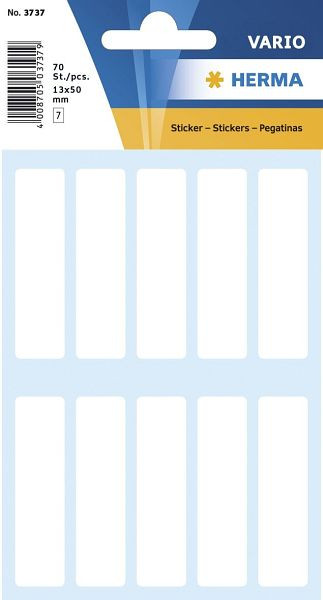 HERMA 3737 Vielzwecketiketten weiß 13x50 mm Papier matt 70 St., VE: 10 Stück, 3737