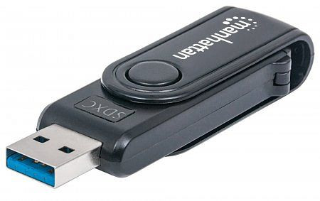 MANHATTAN Mini Multi-Card Reader/Writer, USB 3.0, externer Card Reader/Writer, 24-in-1, schwarz, besonders kompakt, 101981