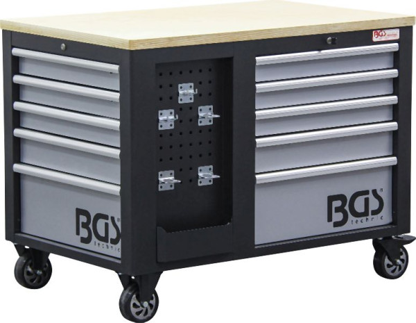BGS Werkstattwagen, 2 x 5 Schubladen, 1 Schrank, leer, 4199
