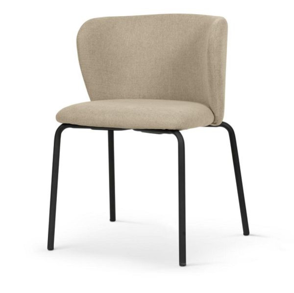 Deskin Konferenz-/Besucherstuhl DUKO DV, 4 Fuß Gestell, schwarz, Stoff Scala, beige-meliert, 352646