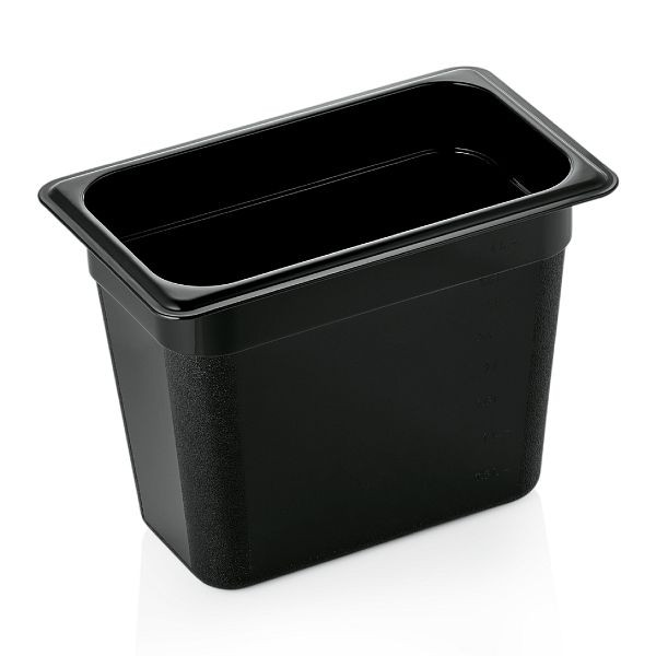 WAS GN 95 GN Behälter 1/4-200 mm, schwarz, Polycarbonat, 9514200