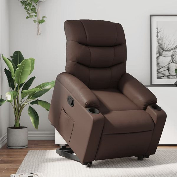 vidaXL Relaxsessel mit Aufstehhilfe Braun Kunstleder, 3206601