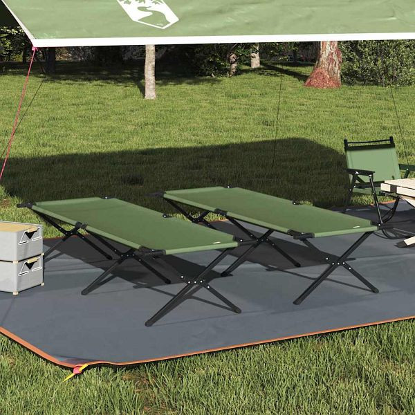vidaXL Klapp Schlafbett fürs Camping 2 Stück Amy Gelb Oxford Stoff, 42003196