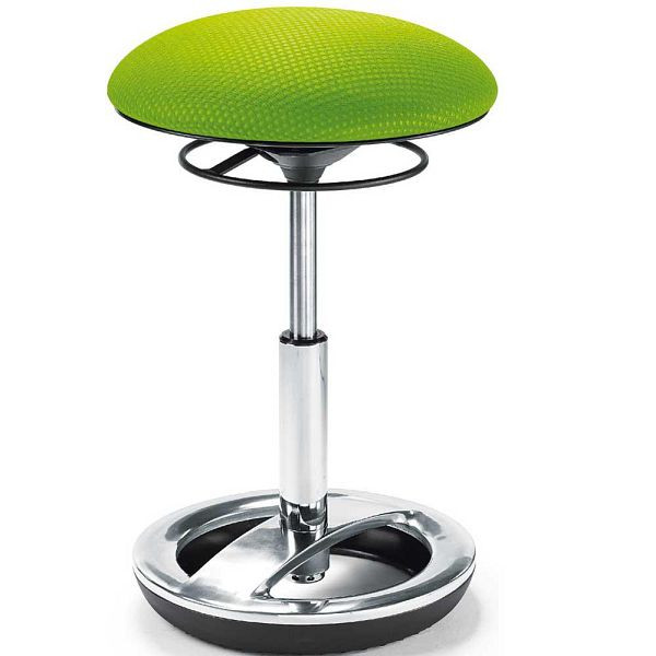 Deskin Stehhilfe SITNESS 37, Design-Standfußring Aluminium poliert, Bezug Stoff Basic BR, Farbe grün, 275704