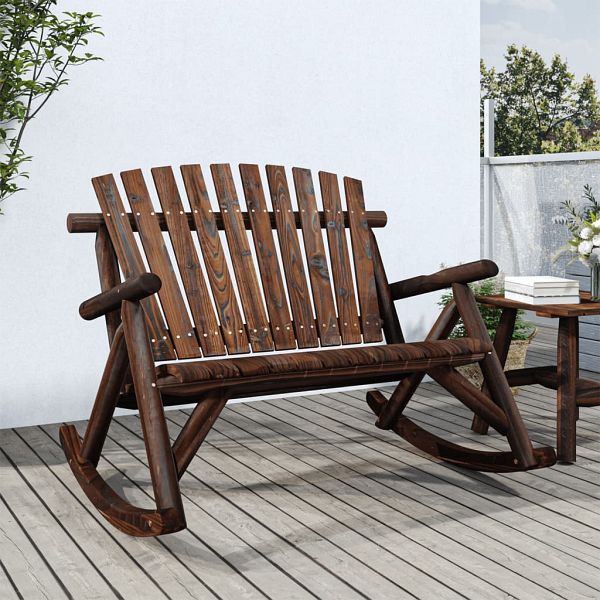 vidaXL Garten-Schaukelbank 2-Sitzer 123x96x102 cm Massivholz Fichte, 363350