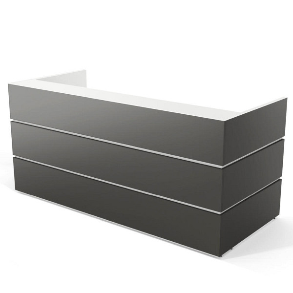 Deskin Theke PEARL, Dekor anthrazit, B 2400 x T 1050 x H 1120 mm, 288176