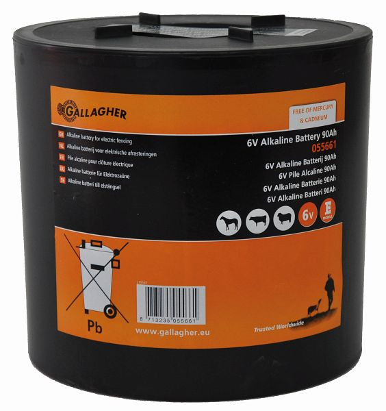 Gallagher Round Batterie Alkaline 6V/90Ah - 180x180x170mm, 055661