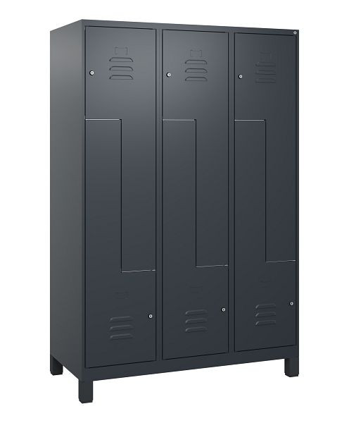 C+P Z-Spind Classic PLUS, Füße, 6 Abteile, 1800x1200x500mm, 7016/7016, Zylinderschlösser, 0800137-326 S10027