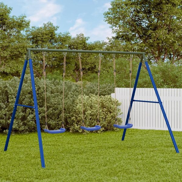 vidaXL Schaukel-Set mit 3 Schaukelsitzen, Material: Lackierter Stahl, PE (Polyethylen), 3283589