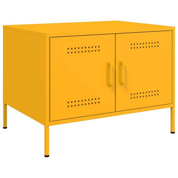 vidaXL Couchtisch Senfgelb 68x50x50,5 cm Kaltgewalzter Stahl, 843033