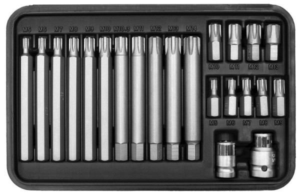 SW-Stahl Bitsortiment, 3/8", RB-Profil, 5-14, 22-teilig, 04425L