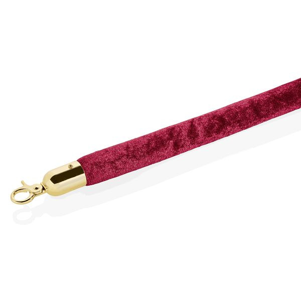 WAS Classic Eco Verbindungstau, Durchmesser 28 mm, 1,5 m, dunkelrot, mit goldfarbenen Beschlägen, 2206158