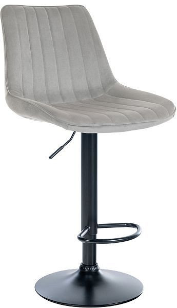 CLP Barhocker Toni Samt schwarz, grau, 321548, 4251756484651