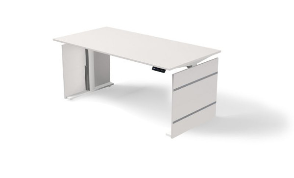 Kerkmann Steh-/Sitztisch B 1600 x T 800 mm, elektrisch höhenverstellbar von 720-1200 mm, Form 4, Farbe: Weiß, 10383310