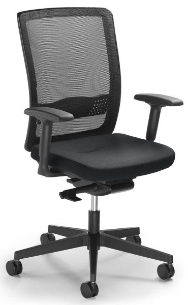 Deskin Bürodrehstuhl Ergo NET, Fußkreuz Polyamid, schwarz, Stoff DELTA BD, schwarz, 284682