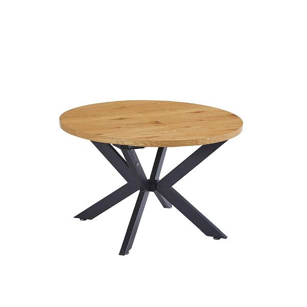 HOME DELUXE Ausziehbarer Esstisch Rund AVENTURA inklusive Sternfuß - 120 x 120 cm Light Oak, 58362